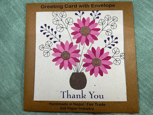 Thank you floral card made in Nepal