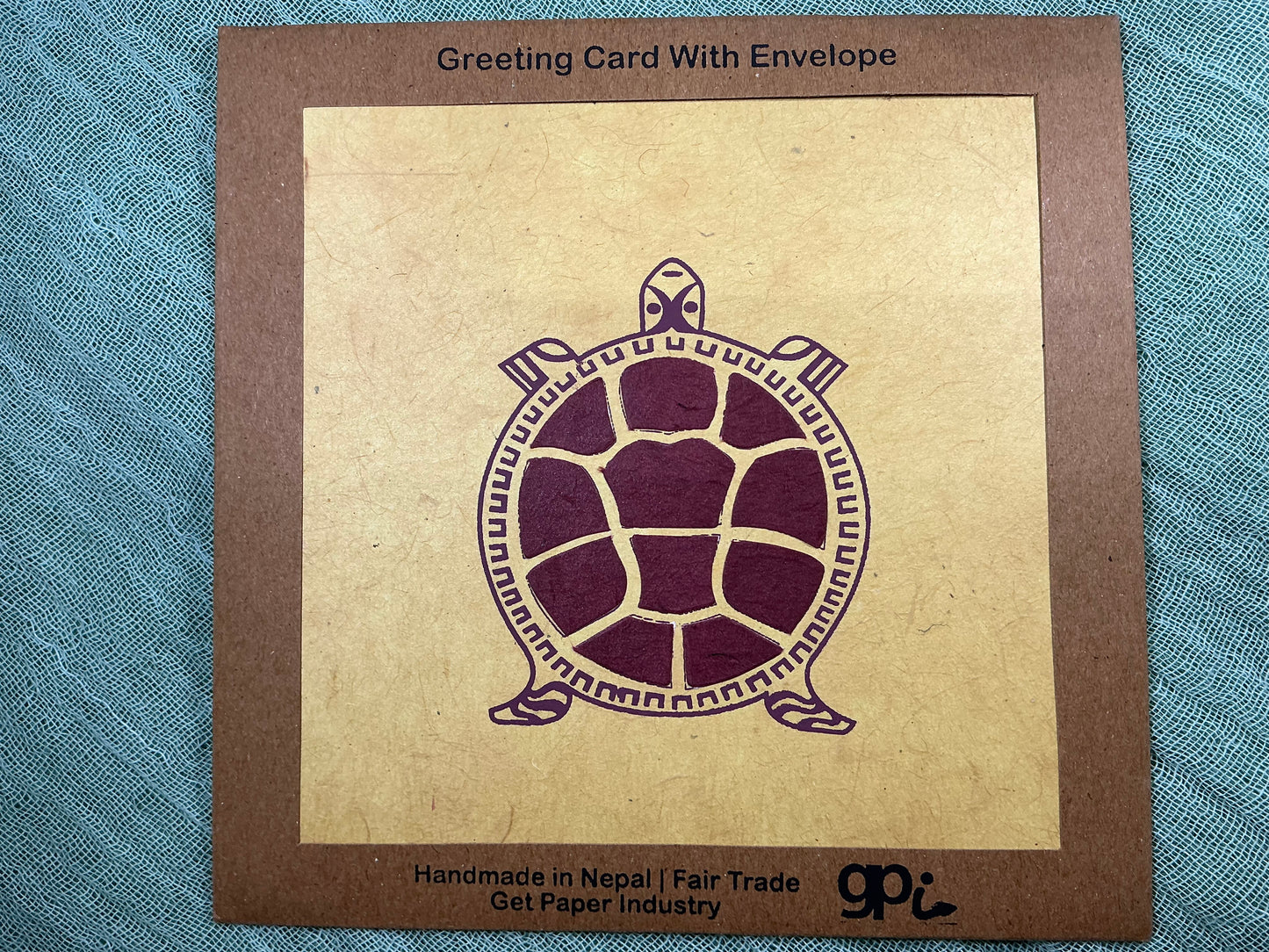 Turtle card made in Nepal