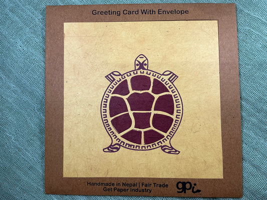 Turtle card made in Nepal