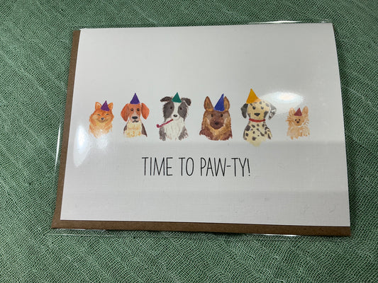 Time to paw-ty watercolour card