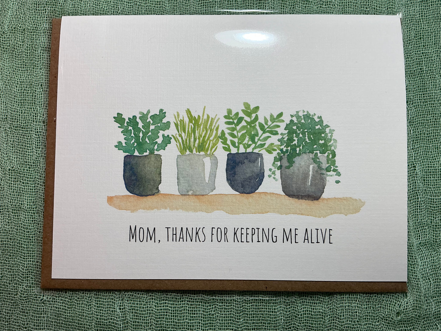 Mom, thanks for keeping me alive watercolour card
