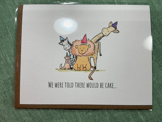 We were told there would be cake  birthday watercolour card