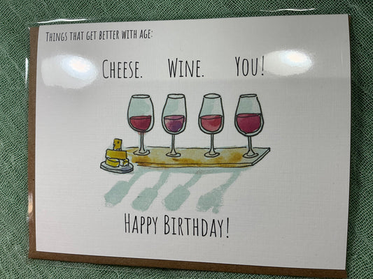 Things that get better with age birthday watercolour card