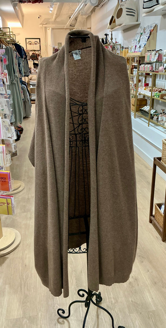 100% Pure Cashmere Natural Taupe Kimono Long