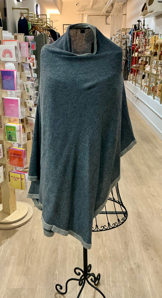 50% Cashmere 50% Soft Wool Wrap (Dark Grey)
