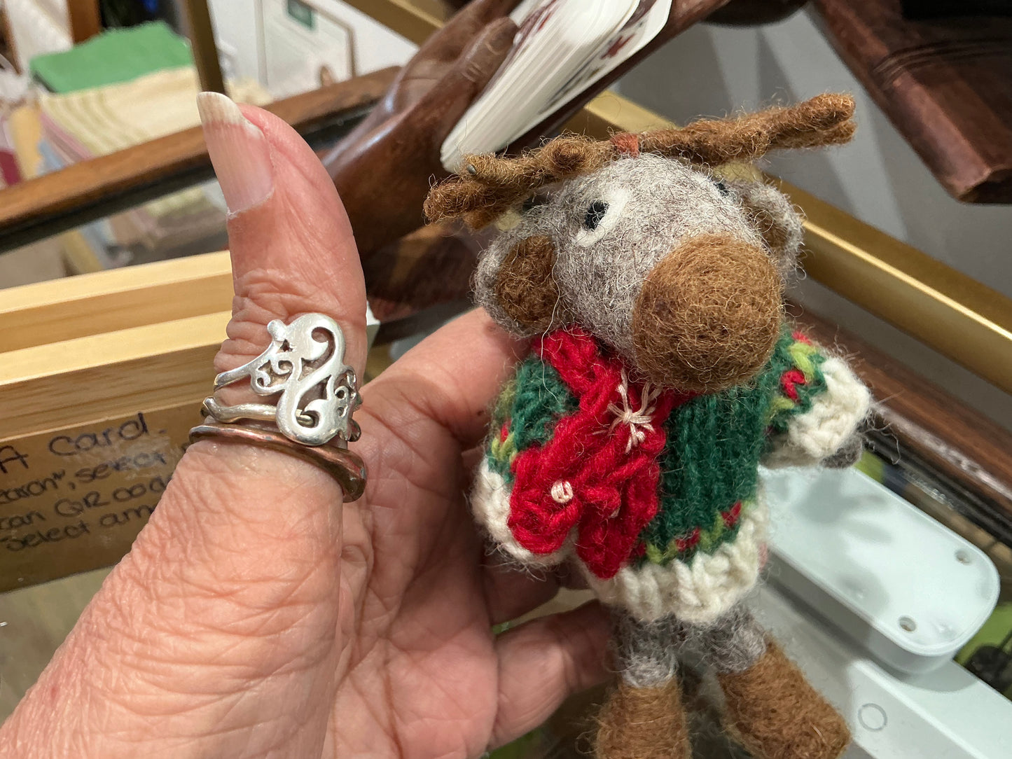 Knitted Sweater Moose Ornament