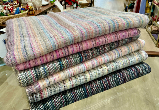 Mixed Pink Stripe Cashmere Scarf