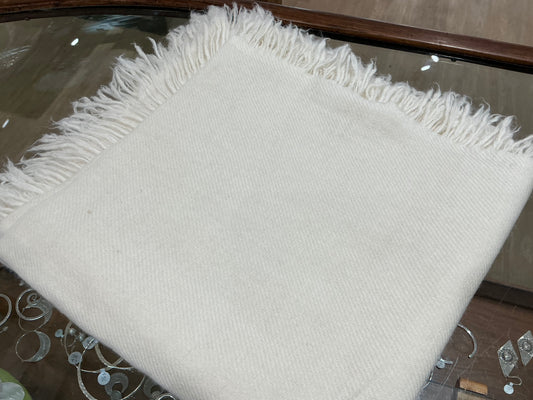 100% Pure Cashmere Square Scarf (IVORY)