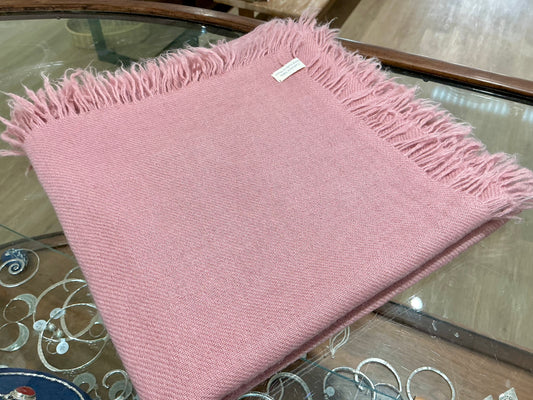 100% Pure Cashmere Square Scarf (Rose)