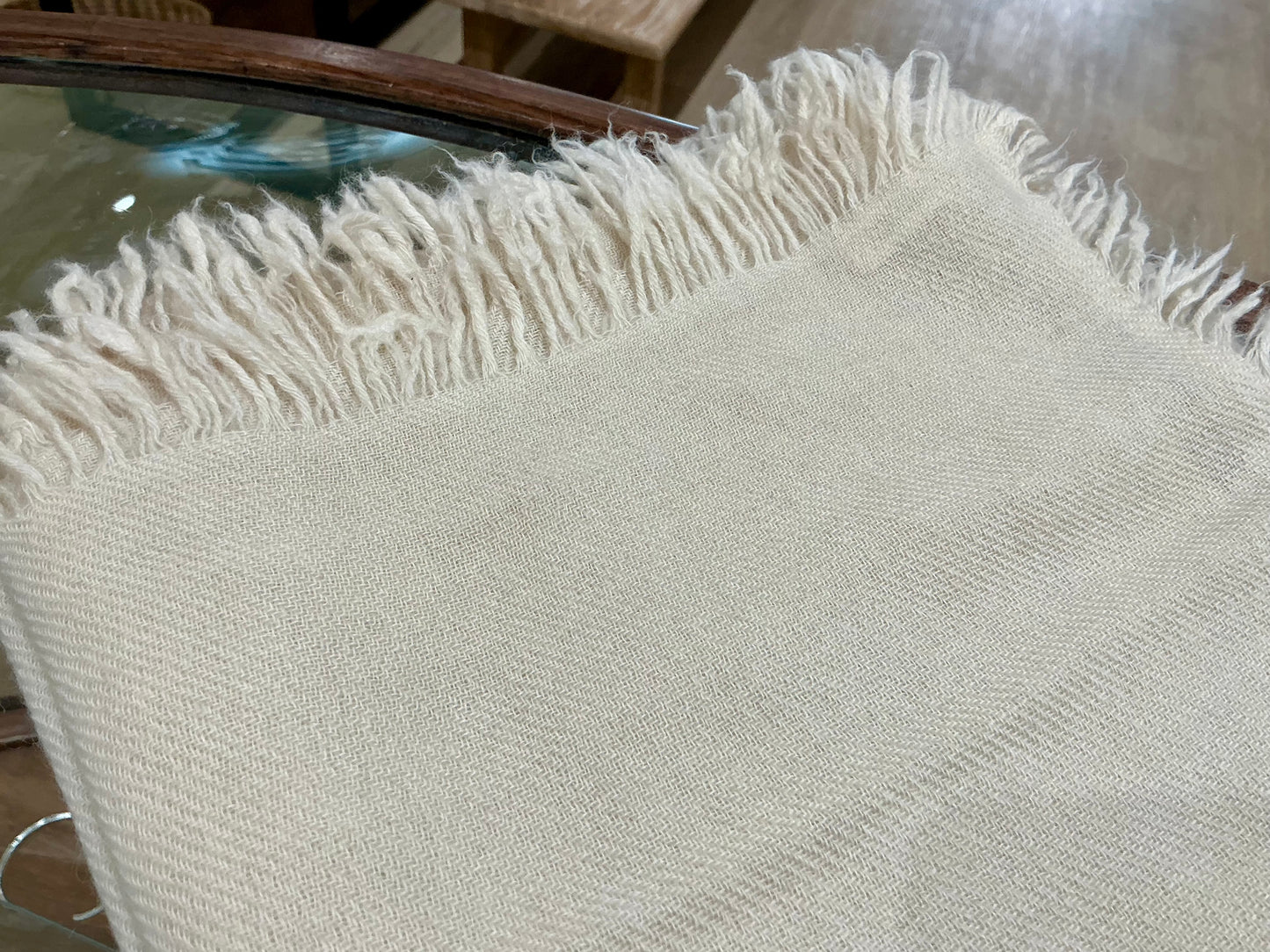 100% Pure Cashmere Square Scarf Light Beige