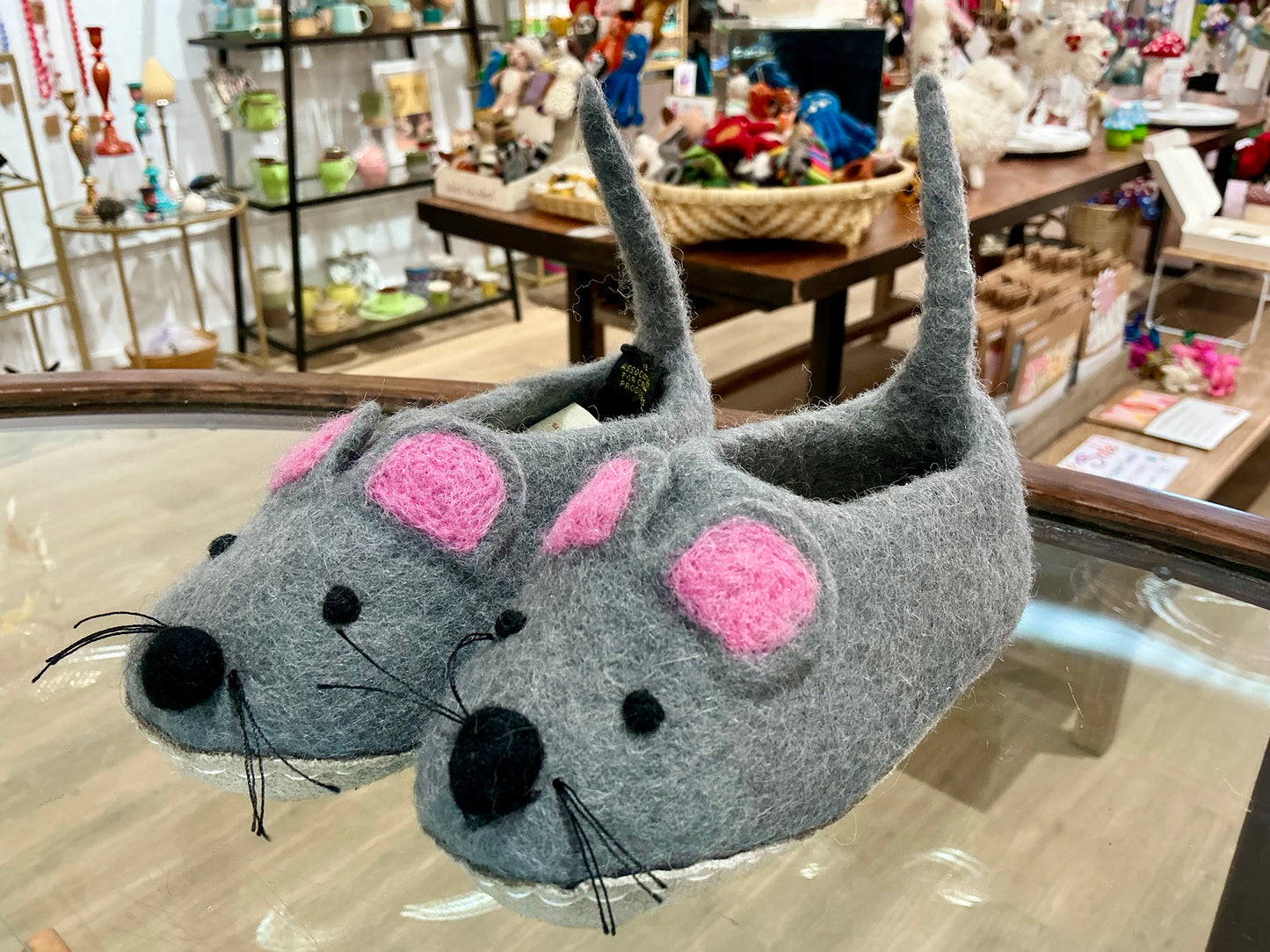 Mouse Toddler Slippers (Non slip suede bottom)