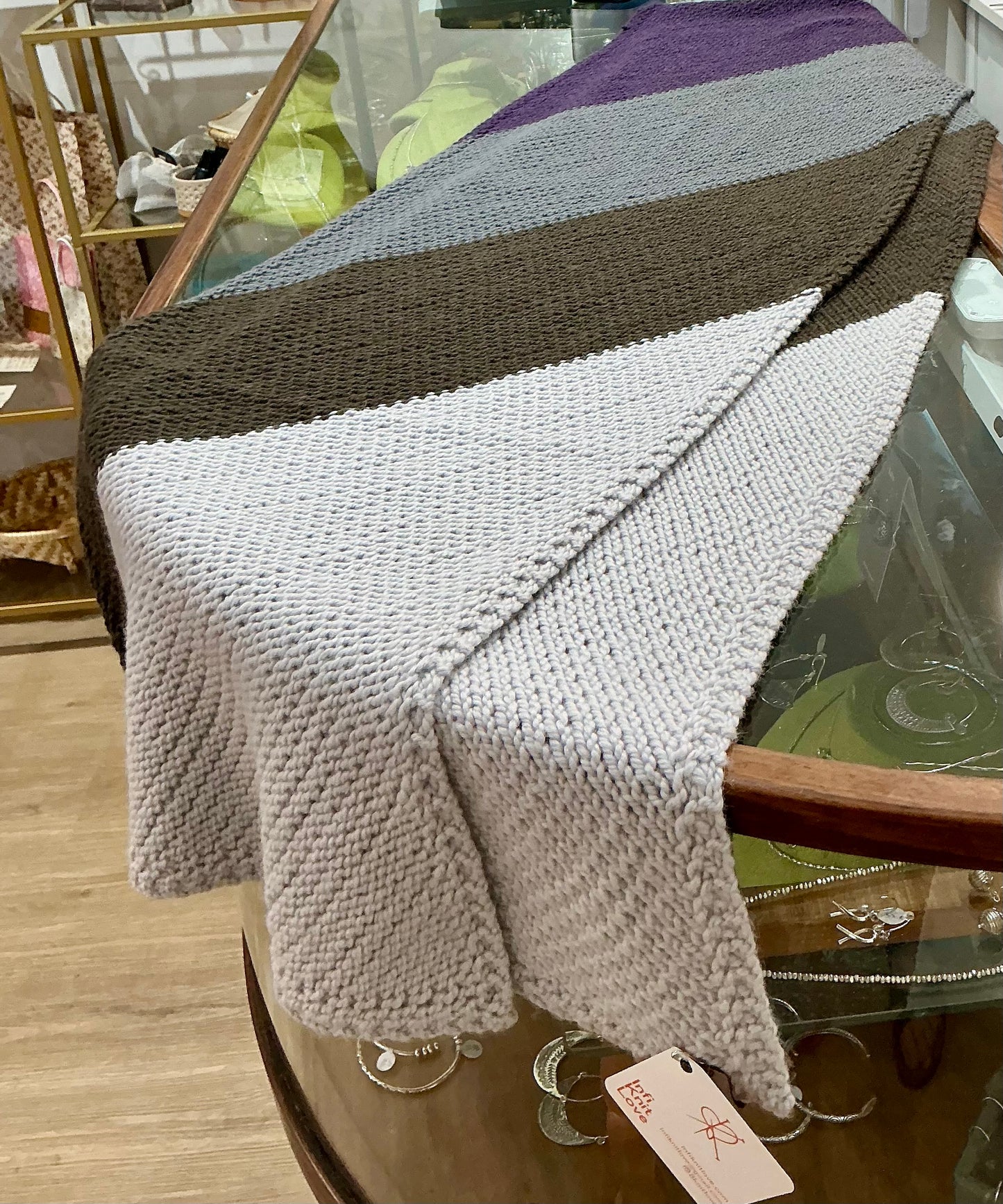 INFI Knit Love Purple -Grey  Wrap -KL6