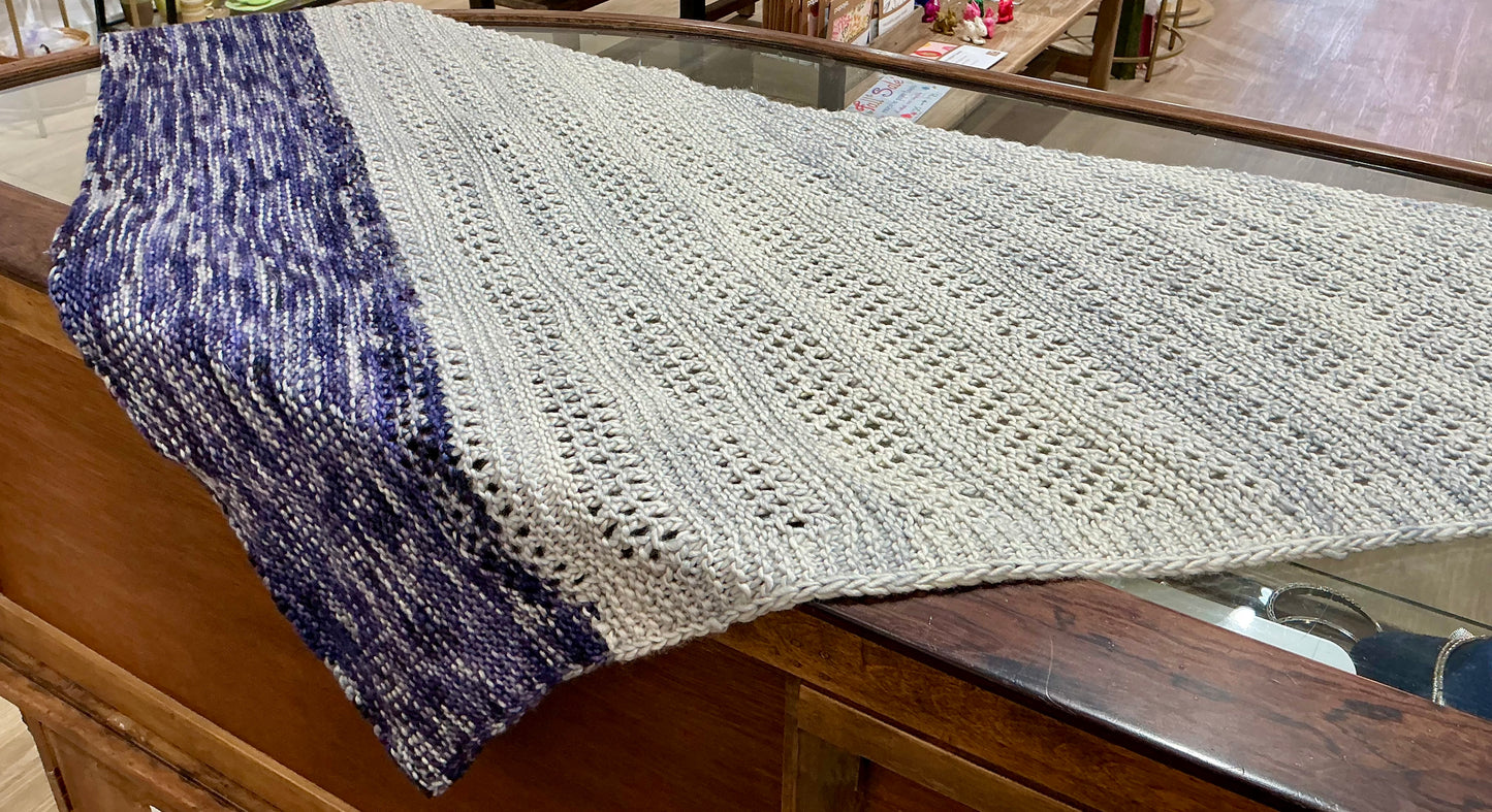 INFI Knit Love Purple Light Grey Shawl  -KL8