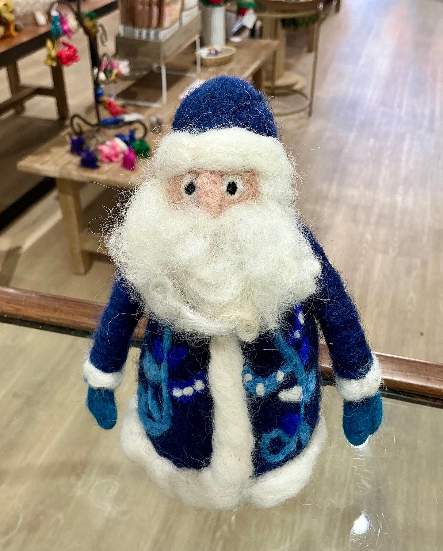 Blue and White Santa