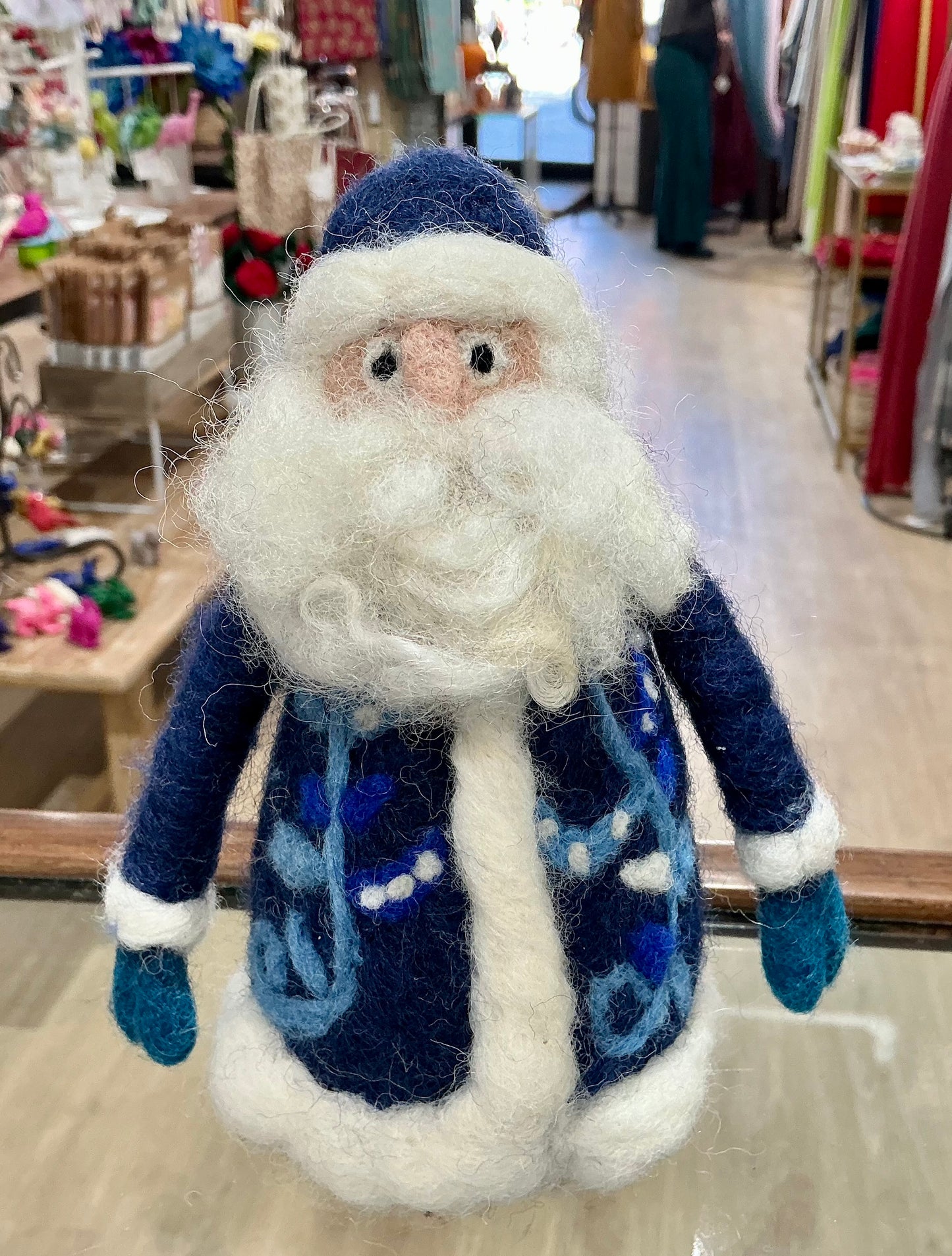 Blue and White Santa