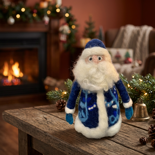 Blue and White Santa
