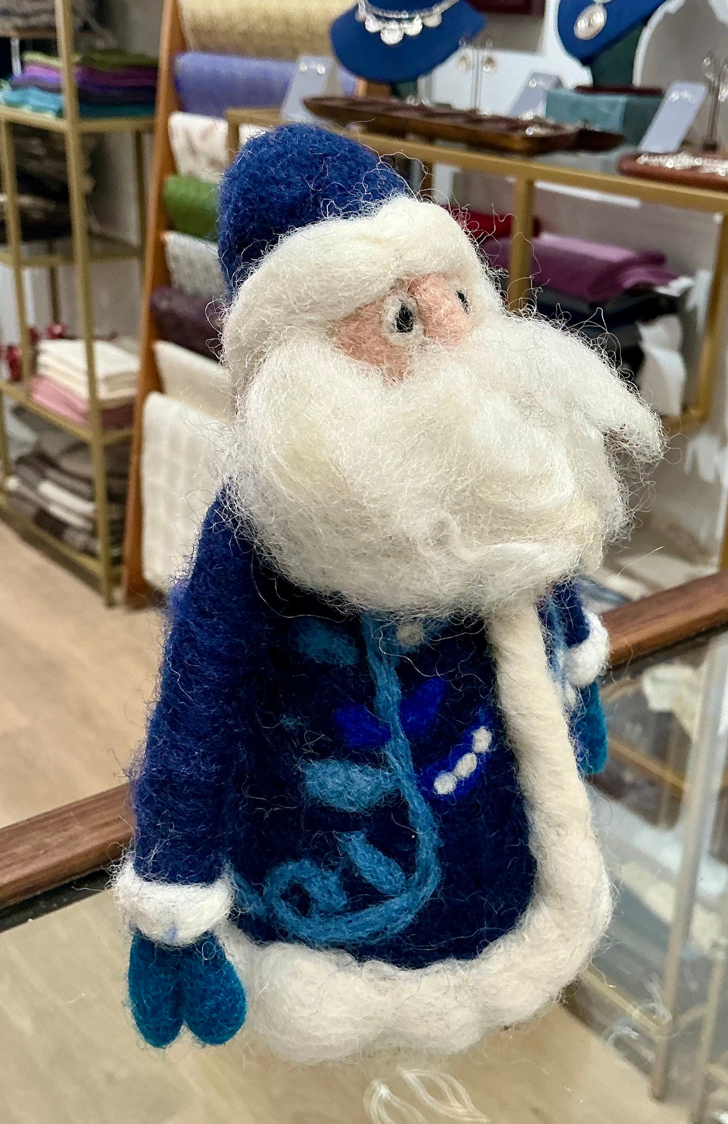 Blue and White Santa