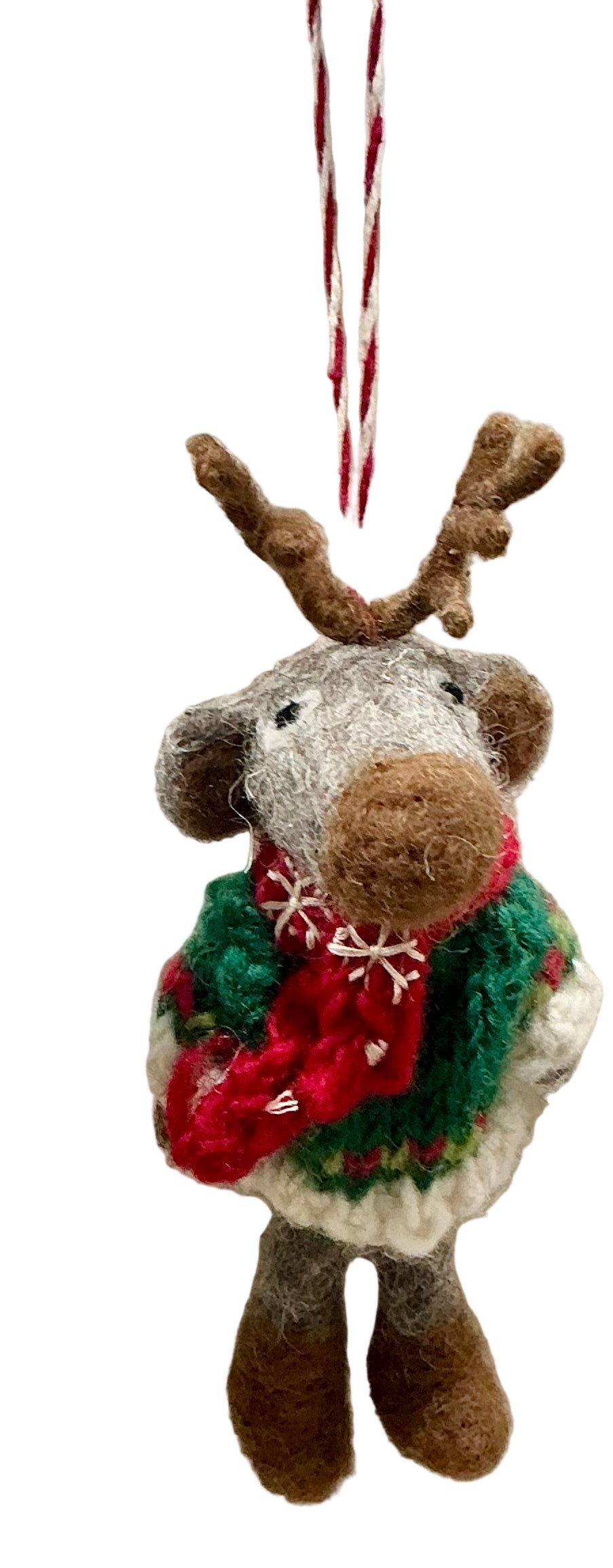 Knitted Sweater Moose Ornament