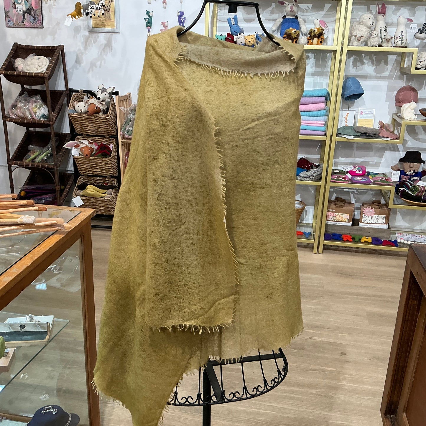 100% FELTED CASHMERE SCARF MUSTARD