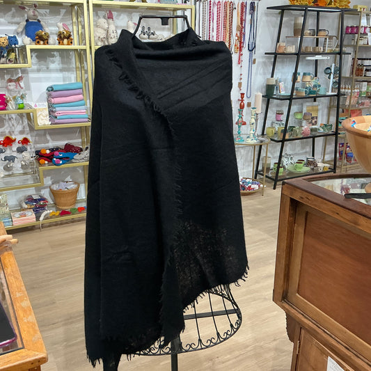 100% FELTED CASHMERE SCARF BLACK