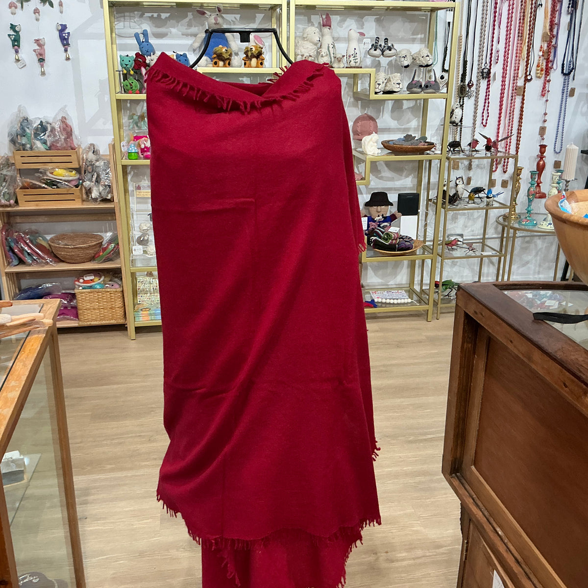 100% FELTED CASHMERE SCARF RED