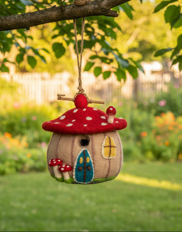 Wool Mushroom Bird House