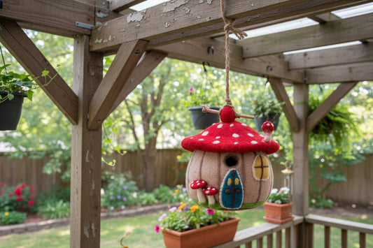 Wool Mushroom Bird House