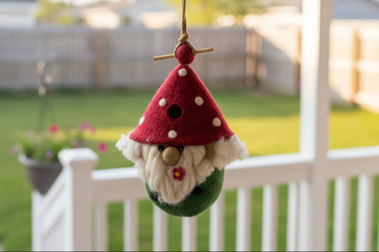 Wool Gnome Bird House