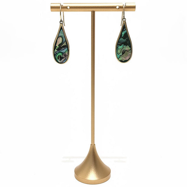 Brass Rain Drop Shell Earrings