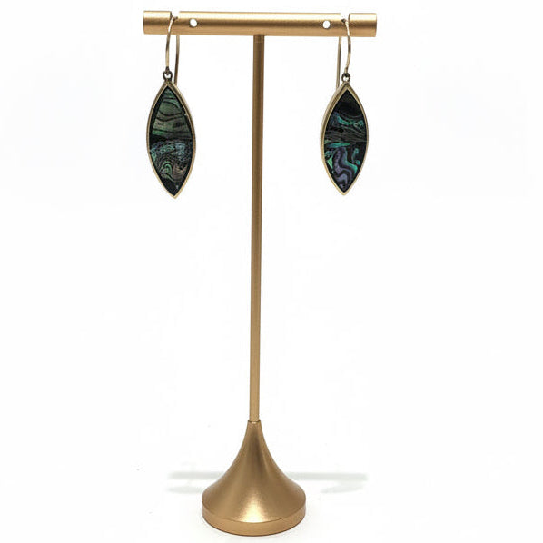Brass Cat Eye Shell Earrings