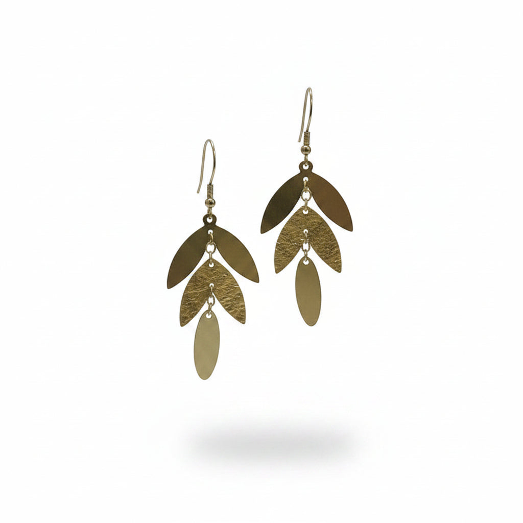 Brass Leaf Earrings