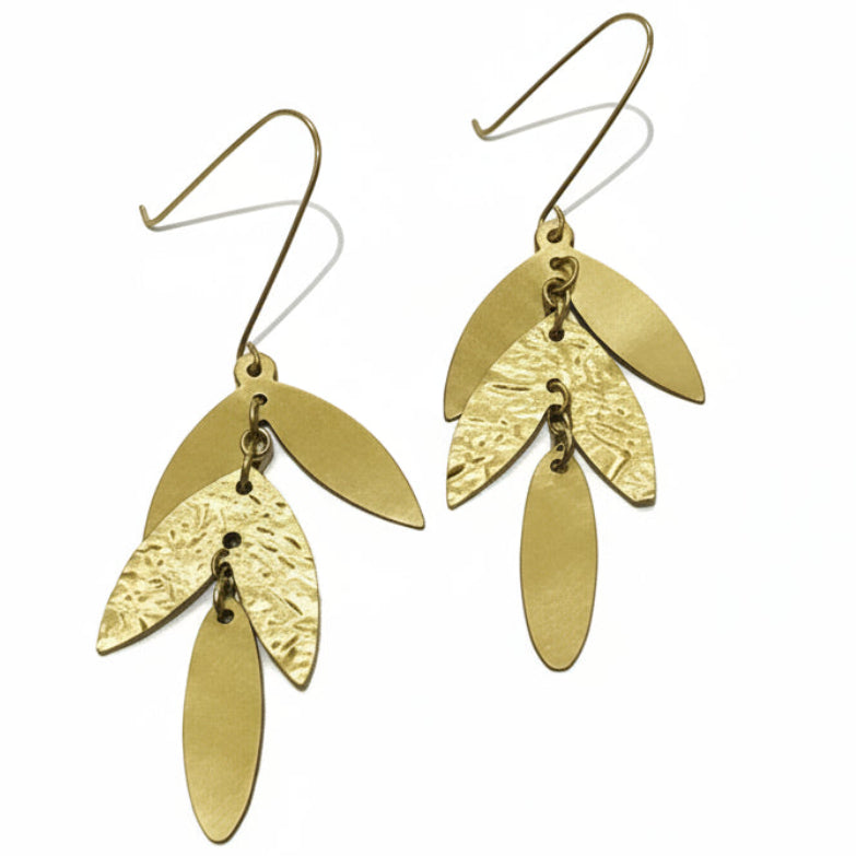 Brass Leaf Earrings