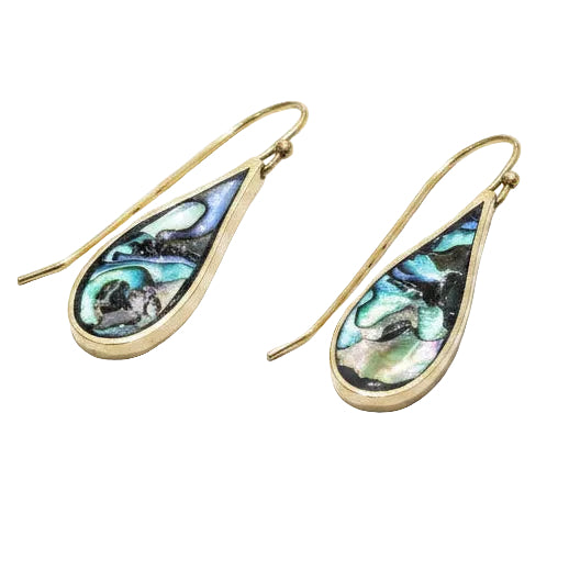 Brass Rain Drop Shell Earrings
