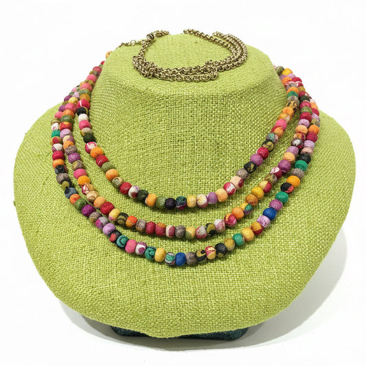 Brass Kantha Necklace (3 Layer)