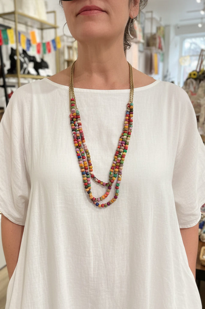 Brass Kantha Necklace (3 Layer)