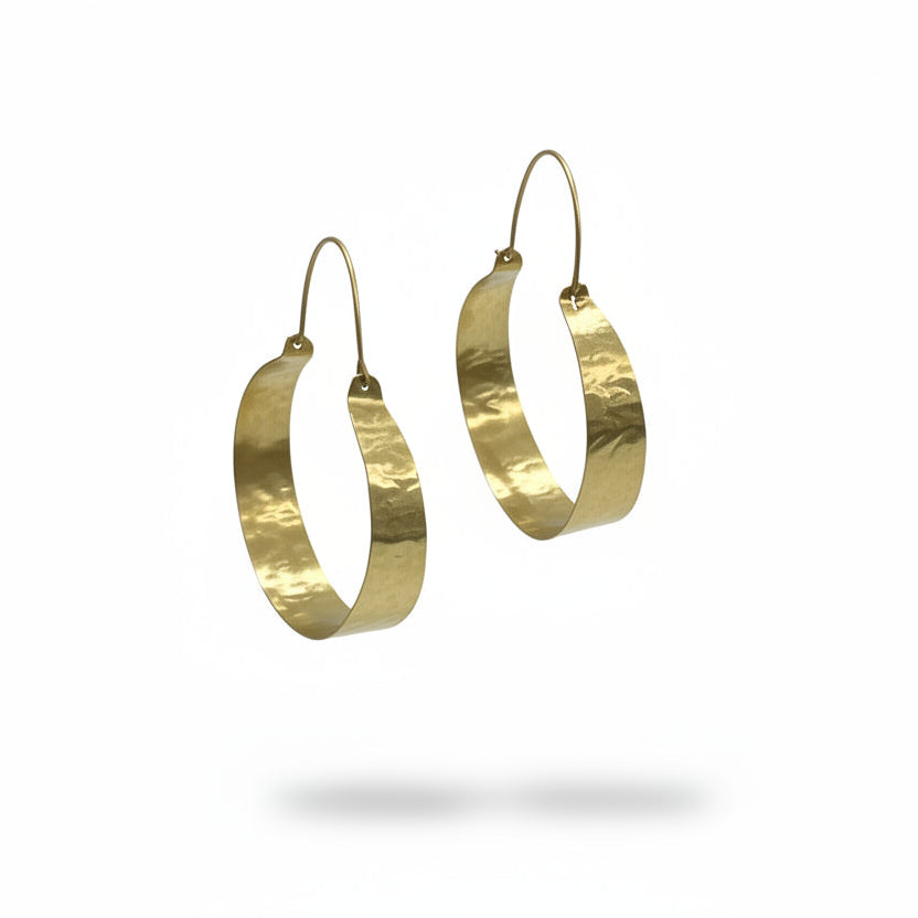 Brass Wide Hoops