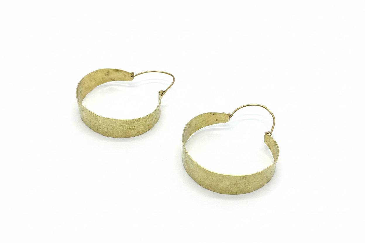 Brass Wide Hoops