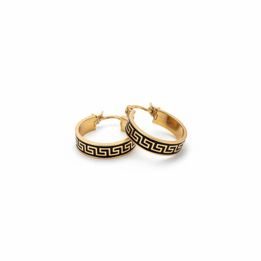 Brass Earrings Greek Style Circle