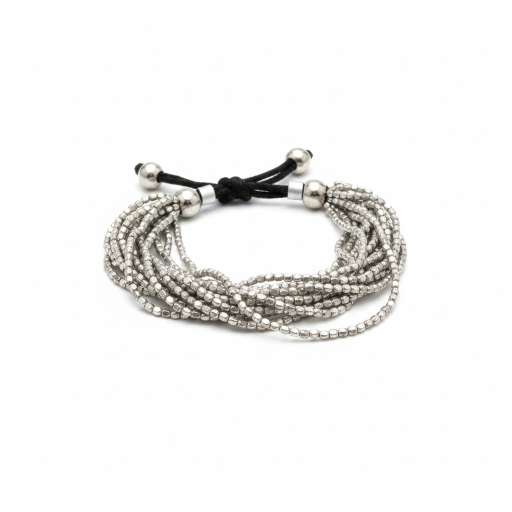 Brass Multi Strand Bracelets Silver Colour BBRS15