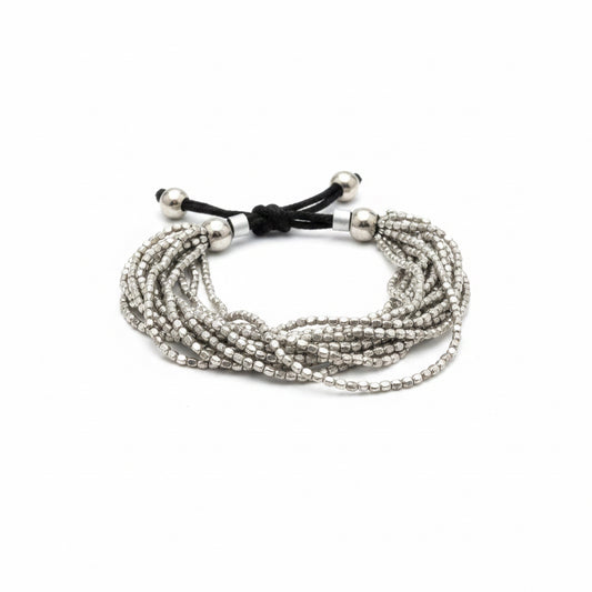 Brass Multi Strand Bracelets Silver Colour BBRS15