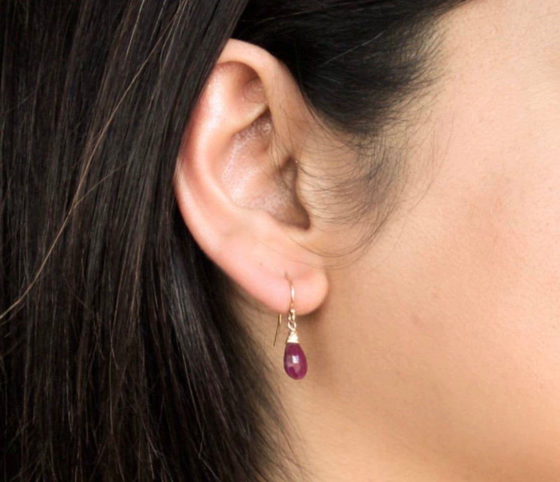 Gold Drop Earrings Small