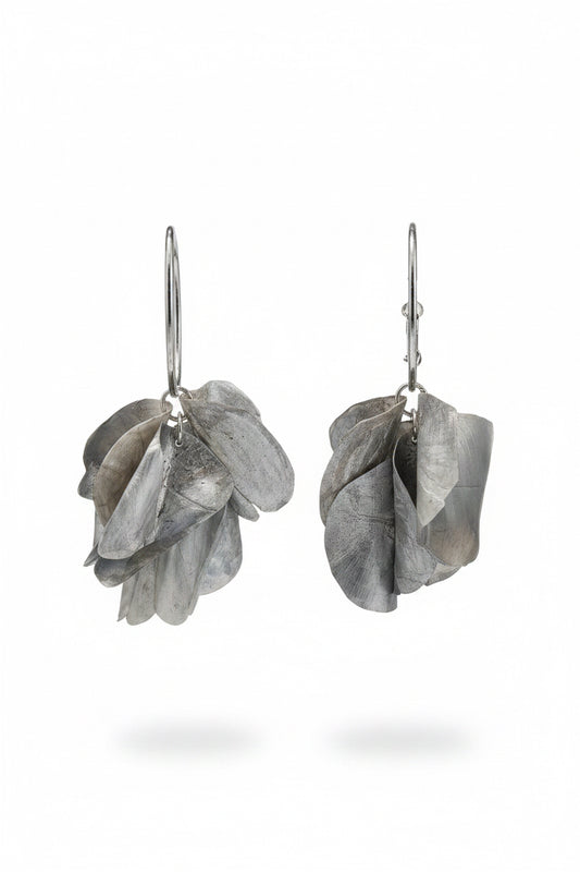 Nadia silver cluster hoops