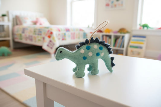 Blue Spotted Dino Ornament
