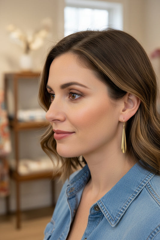 Brass Tear Drop Earrings BE40