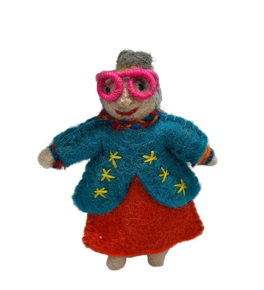 Groovy Grannie Ornament (Orange Glasses)