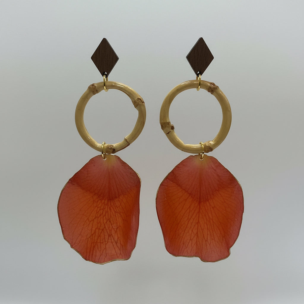 Arapima bamboo drop earrings