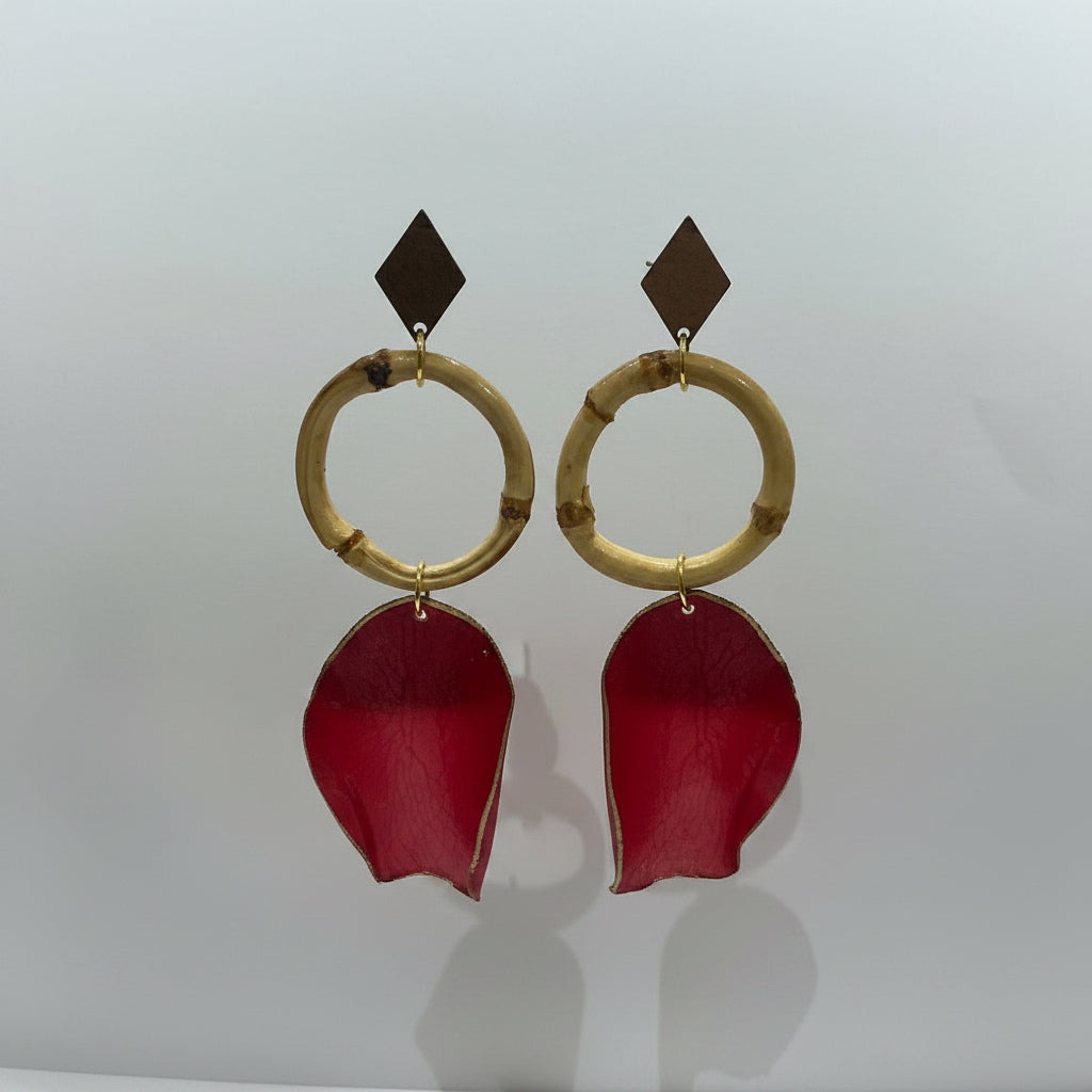 Arapima bamboo drop earrings