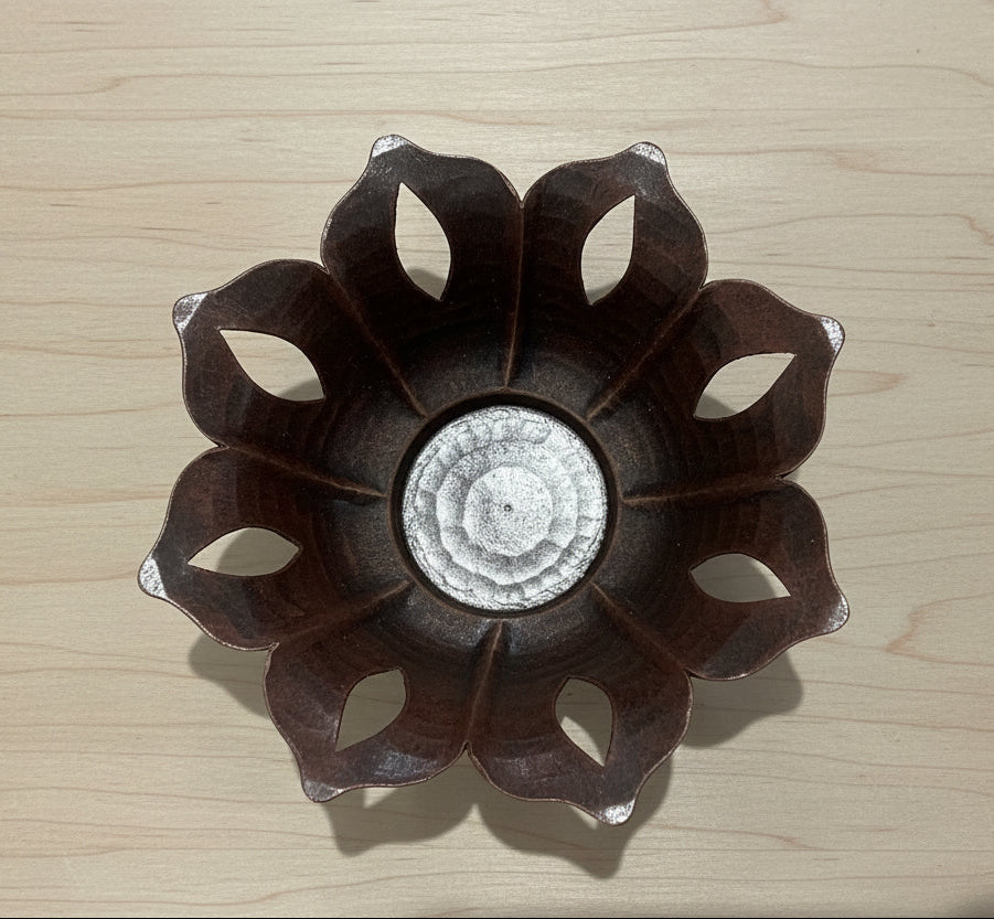 Nepal Large Lotus Candle Holder (Hand Hammered)