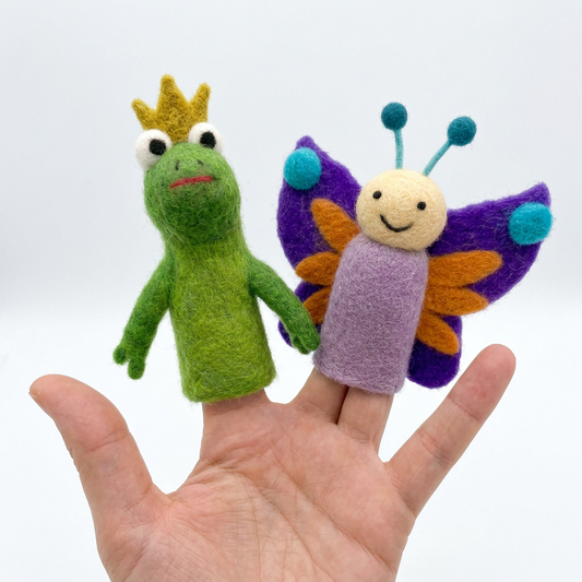 Garden Friends Finger Puppets (Bee, Butterfly, Frog, Penguin and Fish)