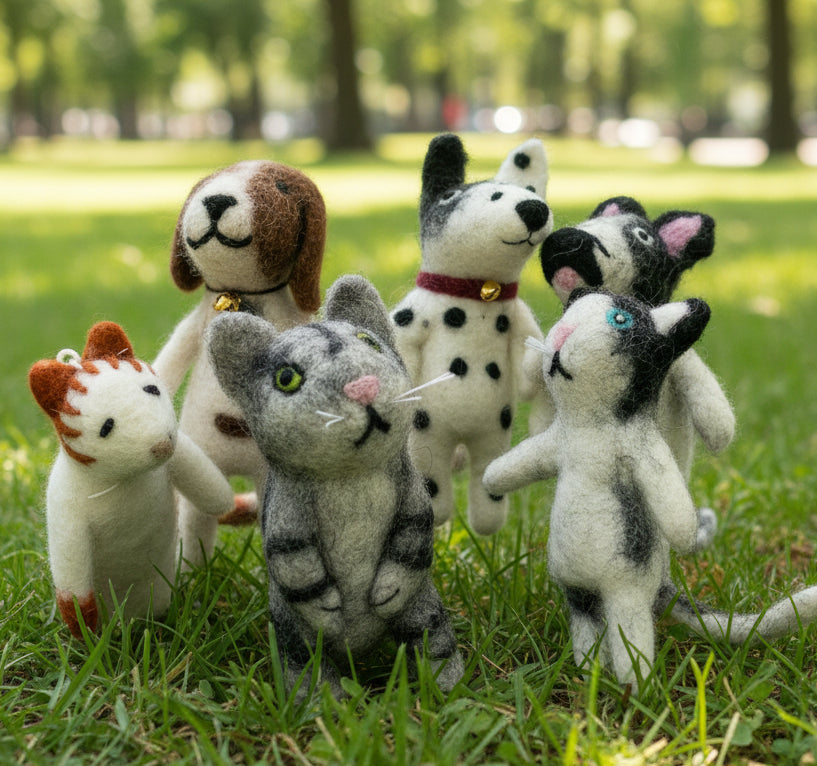 Finger puppets Cats and dogs